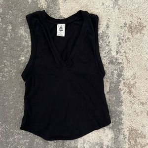 We The Free Black V-Neck Crop Tank